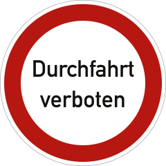 Durchfahrt verboten