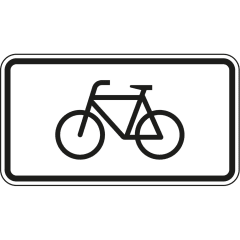 Verkehrsschild Radverkehr VZ 1010-52 mit Fahrrad-Symbol auf weißem Hintergrund