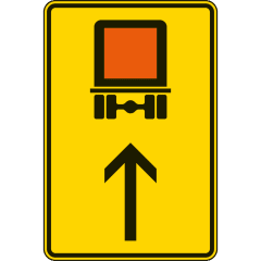 Wegweiser für kennzeichnungspflichtige Fahrzeuge mit gefährlichen Gütern, geradeaus - Verkehrsschild VZ 422-32