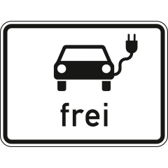 Elektrisch betriebene Fahrzeuge frei - Verkehrsschild VZ 1024-20