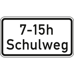 Schulweg in Verbindung mit zeitlicher Begrenzung - Verkehrsschild VZ 1040-36 Schulweg in Verbindung mit zeitlicher Begrenzung - Verkehrsschild VZ 1040-36