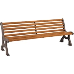 Klassische Sitz- und Parkbank LUBLIN aus Holz mit Metallgestell