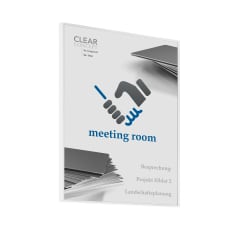 Madrid White Line Etagewegweiser mit Meeting Room Symbol und Text