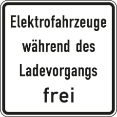 Elektrofahrzeuge während des Ladevorgangs VZ 1026-60