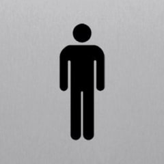 WC Herren Schild eckig mit Piktogramm eines Mannes