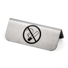 Tischaufsteller aus Metall mit Rauchen verboten Symbol