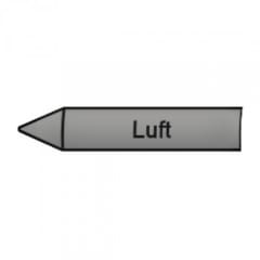 Fließrichtungspfeil mit der Aufschrift Luft für die Durchflussstoffgruppe 3