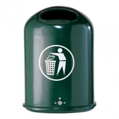 Grüner ovaler Abfallbehälter mit Bodenentleerung und 45 Liter Fassungsvermögen