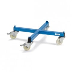 FETRA Fassroller 13650 mit Abrutschkanten und vier Rollen, Tragkraft 250 kg, blauer Metallrahmen