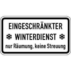 Eingeschränkter Winterdienst ... Zusatzzeichen VZ 2003