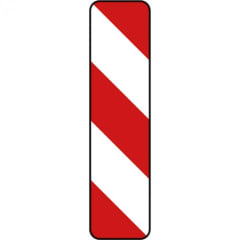 Schraffenbake Warnbake Aufstellung links Verkehrsschild VZ 605-20 rot weiß diagonal gestreift