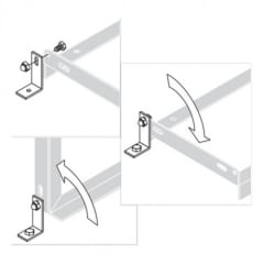 Montagewinkel für Fahrradständer zur Bodenbefestigung mit Schrauben und Muttern