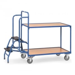 Kommissionierwagen mit 2 Böden und Trittstufen  - Tragkraft 250 kg