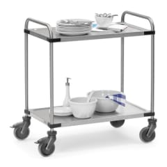 Edelstahlwagen mit 2 Böden - Tragkraft 120 kg Edelstahlwagen mit 2 Böden - Tragkraft 120 kg