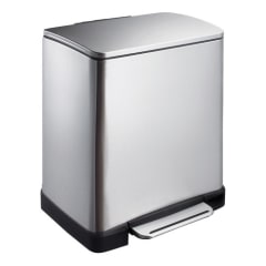 Recycling Tritt-Mülleimer E-CUBE, EKO - Inhalt 10 + 9 Liter