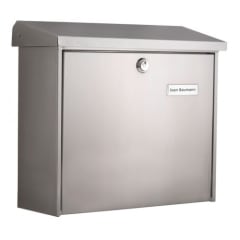 Edelstahl Briefkasten COMFORT mit Namensschild und Schloss