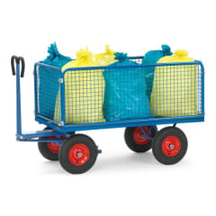 Handpritschenwagen mit Drahtgitterwänden - Höhe 600 mm - Tragkraft 420 / 490 kg Handpritschenwagen mit Drahtgitterwänden - Höhe 600 mm - Tragkraft 420 / 490 kg