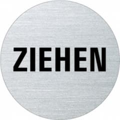 Textschild - Ziehen (rund)
