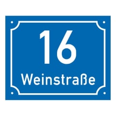 Emaille-Hausnummernschild - Rechteckig Emaille-Hausnummernschild - Rechteckig