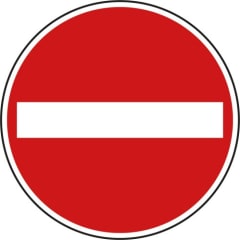 VZ 267 Verkehrsschild mit weißem Balken auf roten Grund