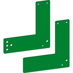 Grüne Montageplatte für Türwächter für Glasrahmentüren mit mehreren Bohrlöchern