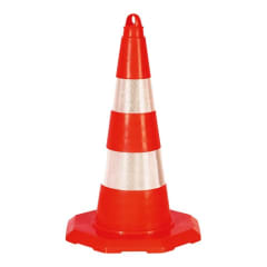 Leitkegel ECO teilreflektierend rot mit weißen reflektierenden Streifen