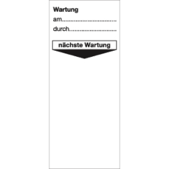10x Grundplakette Wartung am durch nächste Wartung, Weiß, 95 x 40 mm, Folie