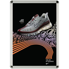 Klapprahmen aus Aluminium mit runden Ecken im Format A4 bis A1 mit Poster eines Nike Air Max 360 Laufschuhs