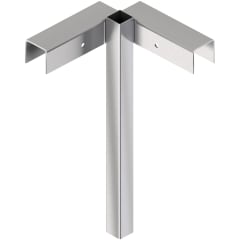 Eck-Oberteil aus Metall für Holzbauzaun, silberfarben, mit zwei Befestigungslöchern