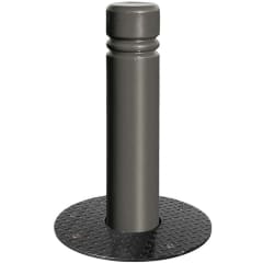 Versenkbarer Poller RETRÁCTIL aus Metall mit schwarzer Bodenplatte