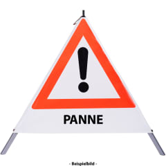 Faltsignal - Gefahrenstelle mit Text: PANNE