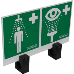 Hinweisschild Not-/Augendusche mit Edelstahlbefestigung, für Industrie-Notduschen Hinweisschild Not-/Augendusche mit Edelstahlbefestigung, für Industrie-Notduschen