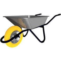 Schubkarre Polier mit Flachmulde 85 Liter und gelbem Rad