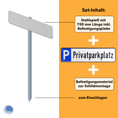 Parkplatzreservierer-Set 'Privatparkplatz', geprägt, mit Erdspieß