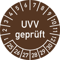 Prüfplaketten - UVV geprüft
