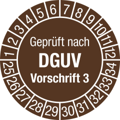 Prüfplaketten - Geprüft nach DGUV Vorschrift 3 Prüfplaketten - Geprüft nach DGUV Vorschrift 3