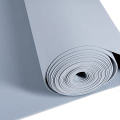 Antirutschmatte und Isoliermatte YOGA LINE ISO in hellgrau, gerollte Matte mit feiner Rillenstruktur