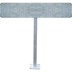Schilderständer aus Stahl zum Aufdübeln mit rechteckigem Schild und Bodenplatte