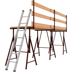 Faltgerüstbock Komplett-Set mit Leiter und Holzplattform