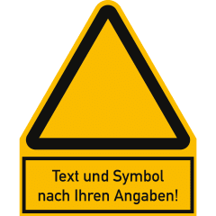Warnzeichen mit Symbol und Text nach Ihren Angaben Warnzeichen mit Symbol und Text nach Ihren Angaben