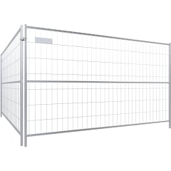 Mobil-Bauzaun PROTECT WACHTWERK X® aus verzinktem Stahl, mobiler Bauzaun mit Gitterstruktur
