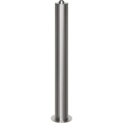 Absperrpfosten Zum Aufdübeln – 96 Cm, Gelb-schwarz, 60 Mm Durchmesser, 2,5 Mm Stahl, Mit Bodenplatte 12x12 Cm