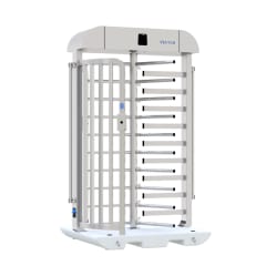 Schake VECTOR V-Turnstile-Compact Drehkreuz aus Metall mit drehbaren Stangen und Gittertür