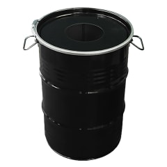 Schwarzer Abfalleimer TheBinBin mit rundem Deckel und Öffnung, Fassungsvermögen 60 bis 120 Liter