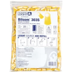 Howard Leight Bilsom 303S Gehörschutzstöpsel Nachfüllset mit 200 Paaren, Schaumstoff Einweg-Ohrstöpsel, NRR 29 dB, gelb-weiß