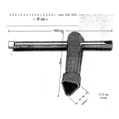 Dreikantschlüssel nach DIN 3223 M10 (17,5 mm)