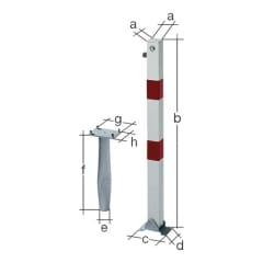 Absperrpfosten KLAPPY, klappbar