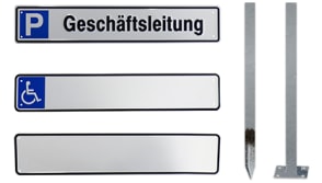 Parkplatzschilder mit Halterung als Set