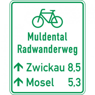 Radwegschild - Tabellenwegweiser