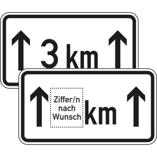 Zusatzschild Auf ... km Zusatzzeichen VZ 1001-31